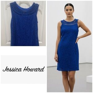 Jessica Howard Blue Lace Mini Dress